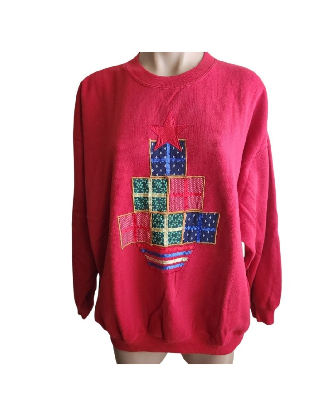 Vintage Nutcracker Sweatshirt Christmas Size 20W Red Long Sleeve Applique Gifts